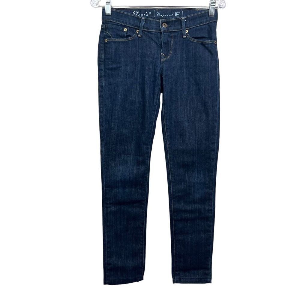 Levi's Womens Jeans Capital E Skimmer Low Rise Stretch 5 Pocket Dark Blue Sz 25*